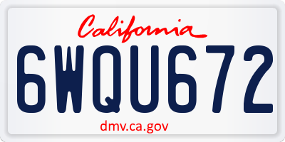 CA license plate 6WQU672