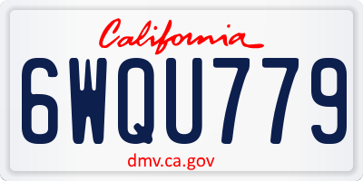 CA license plate 6WQU779