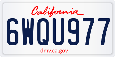 CA license plate 6WQU977