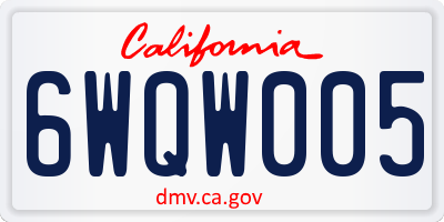 CA license plate 6WQW005