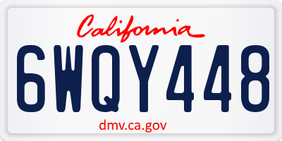 CA license plate 6WQY448