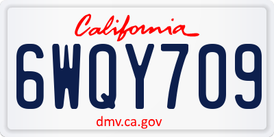 CA license plate 6WQY709