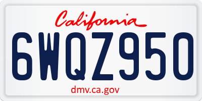 CA license plate 6WQZ950