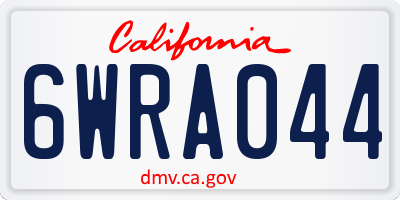 CA license plate 6WRA044