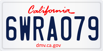 CA license plate 6WRA079
