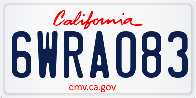 CA license plate 6WRA083