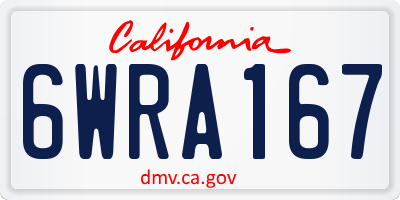 CA license plate 6WRA167