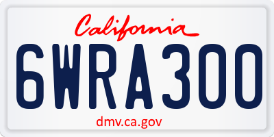 CA license plate 6WRA300