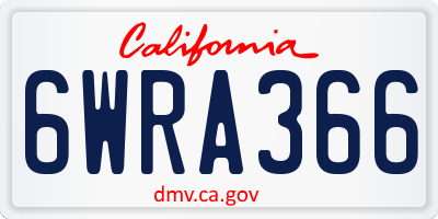 CA license plate 6WRA366