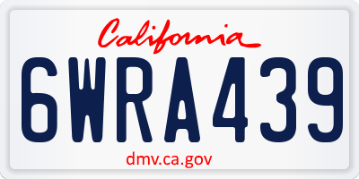 CA license plate 6WRA439