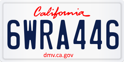 CA license plate 6WRA446