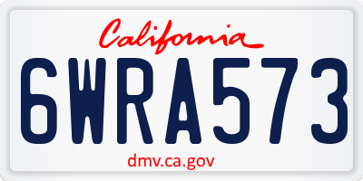 CA license plate 6WRA573