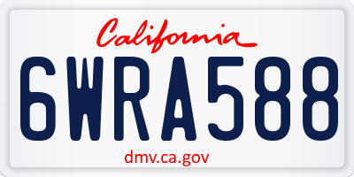 CA license plate 6WRA588