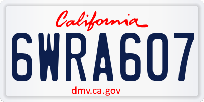 CA license plate 6WRA607
