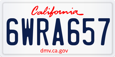 CA license plate 6WRA657