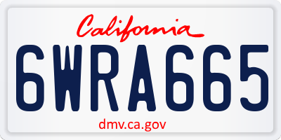 CA license plate 6WRA665