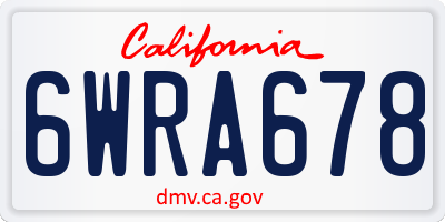 CA license plate 6WRA678