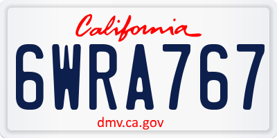 CA license plate 6WRA767