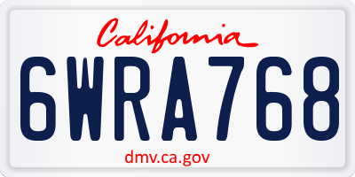 CA license plate 6WRA768