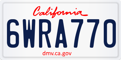 CA license plate 6WRA770