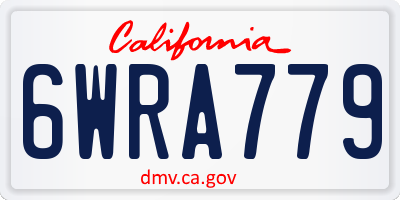 CA license plate 6WRA779