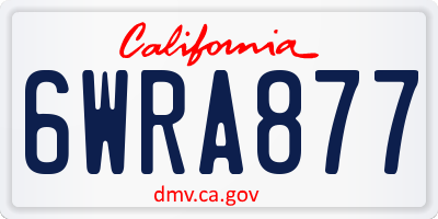 CA license plate 6WRA877