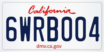 CA license plate 6WRB004
