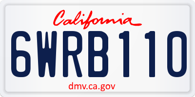 CA license plate 6WRB110