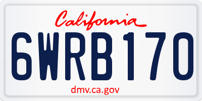 CA license plate 6WRB170