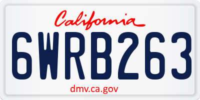 CA license plate 6WRB263