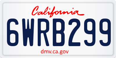 CA license plate 6WRB299