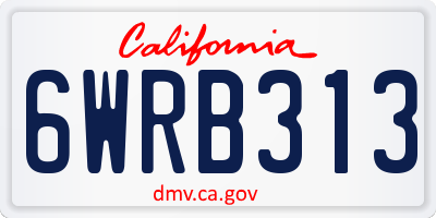 CA license plate 6WRB313