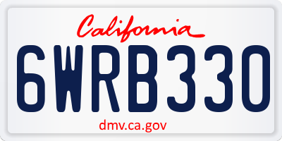 CA license plate 6WRB330