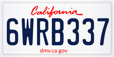 CA license plate 6WRB337