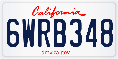 CA license plate 6WRB348