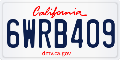 CA license plate 6WRB409