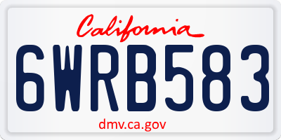 CA license plate 6WRB583