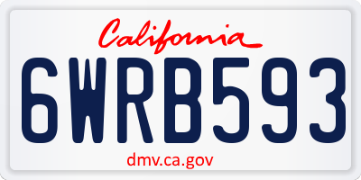 CA license plate 6WRB593