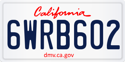 CA license plate 6WRB602
