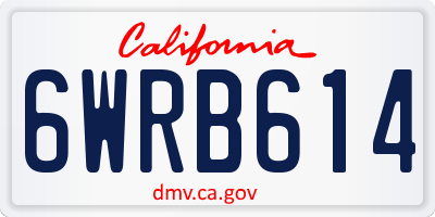 CA license plate 6WRB614