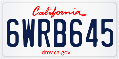 CA license plate 6WRB645