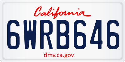 CA license plate 6WRB646