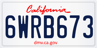 CA license plate 6WRB673