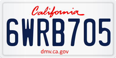 CA license plate 6WRB705