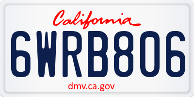 CA license plate 6WRB806