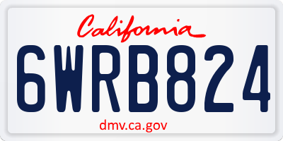 CA license plate 6WRB824
