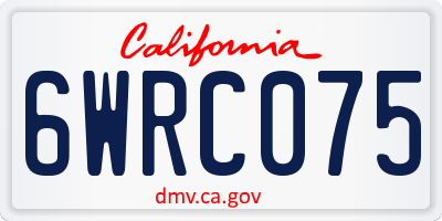 CA license plate 6WRC075