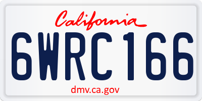 CA license plate 6WRC166