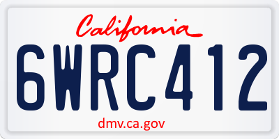 CA license plate 6WRC412