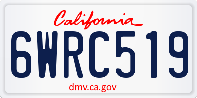 CA license plate 6WRC519
